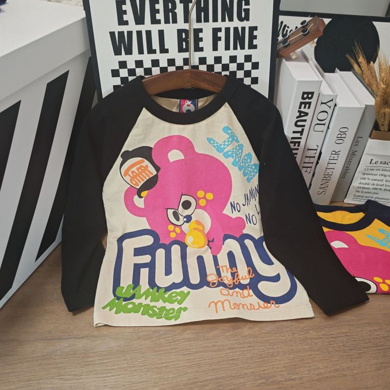 Dječja pamučna majica s dugim rukavom, unisex, korejskog stila crtić graffiti tisak, za proljeće i jesen