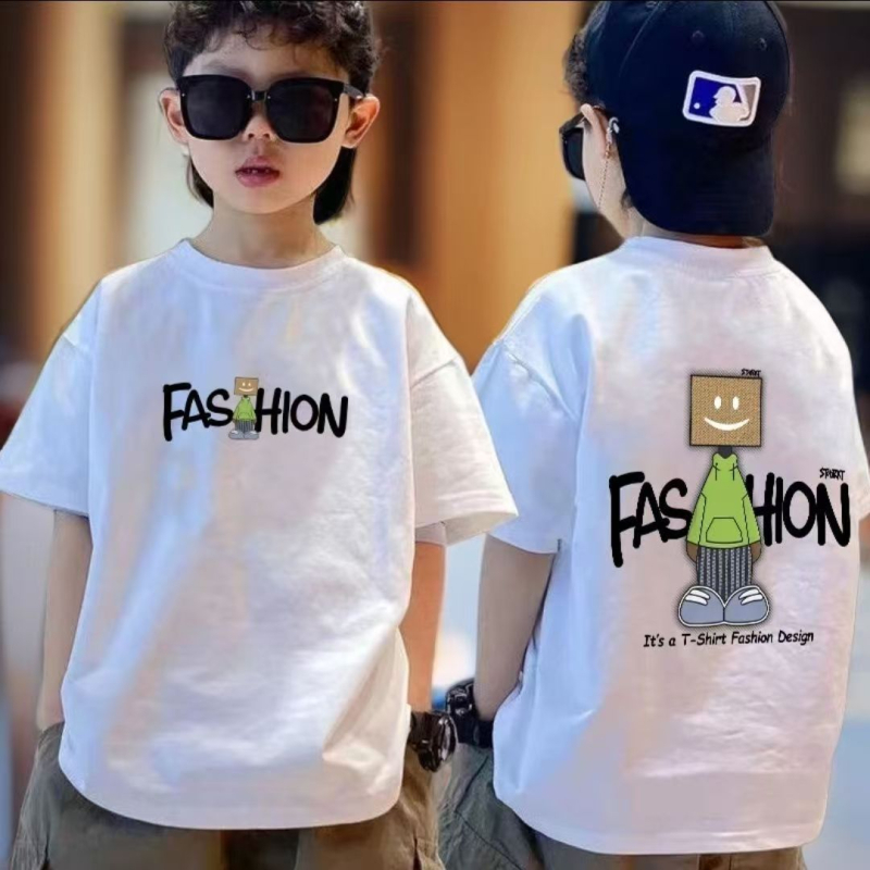 Dječje pamučno T-shirt s kratkim rukavima, korejski stil, za djecu od 3 do 8 godina.