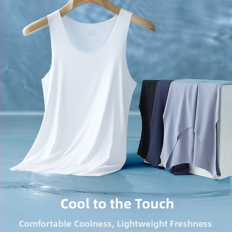 Ανδρικό τοπ χωρίς μανίκια με φαρδιές ώμους, Modal, 90–95% περιεκτικότητα σε Modal, Παχύ ύφασμα 251–300 g/m², στρογγυλός λαιμός, Καλοκαίρι