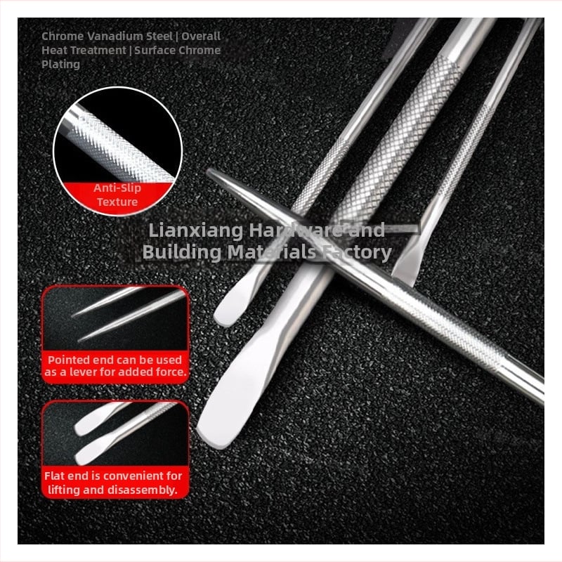 Járművekhez használt crowbar: kör és lapos vég, többfunkciós megerősítő eszköz