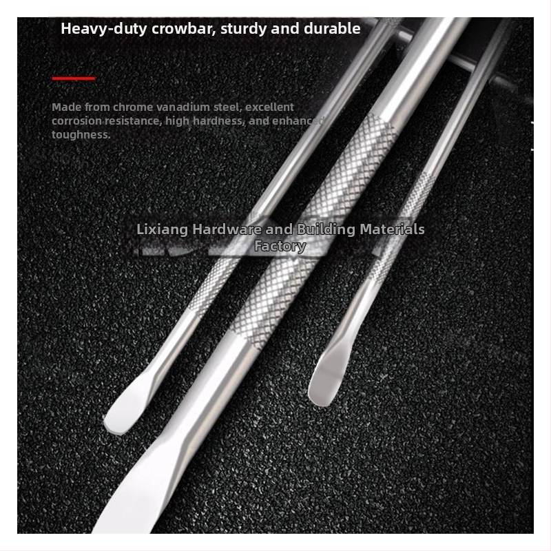 Járművekhez használt crowbar: kör és lapos vég, többfunkciós megerősítő eszköz