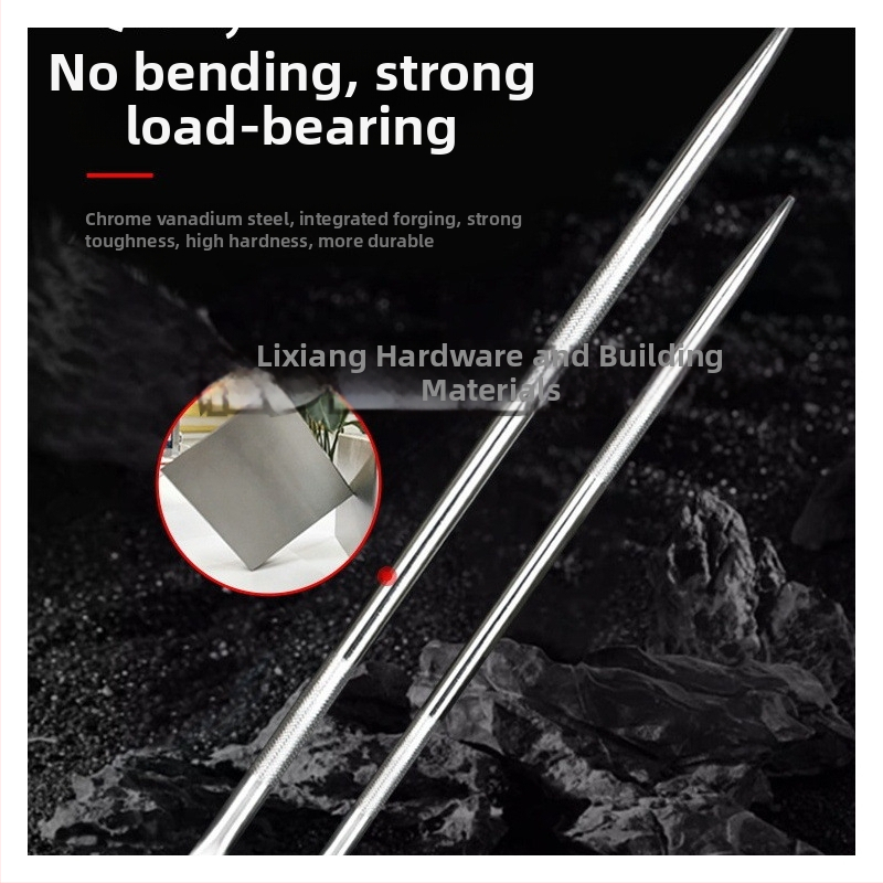 Járművekhez használt crowbar: kör és lapos vég, többfunkciós megerősítő eszköz