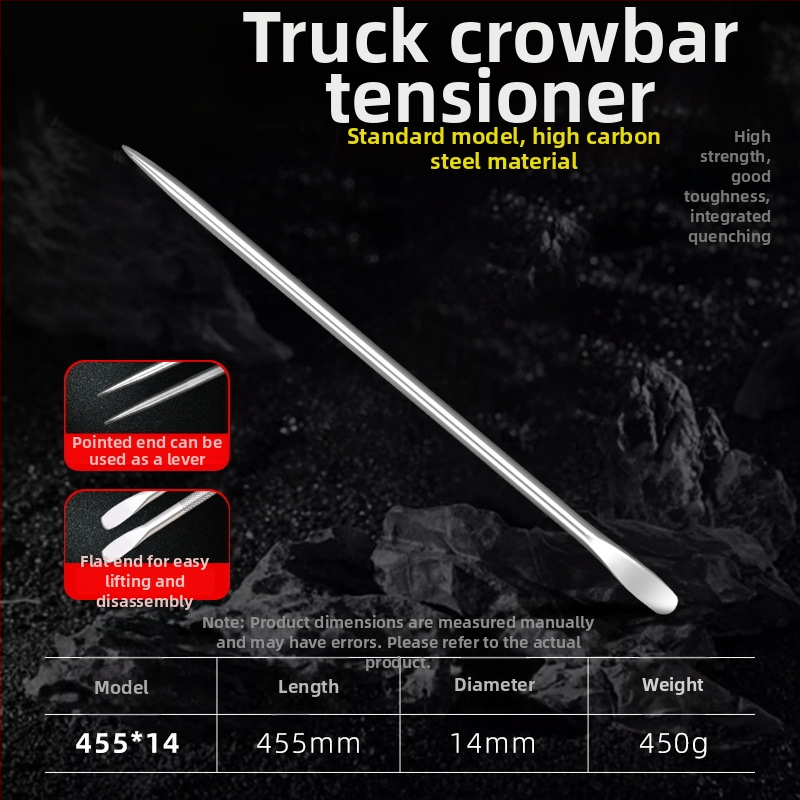 Járművekhez használt crowbar: kör és lapos vég, többfunkciós megerősítő eszköz