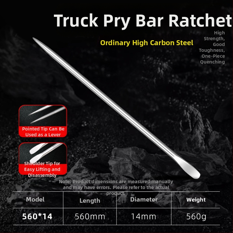 Járművekhez használt crowbar: kör és lapos vég, többfunkciós megerősítő eszköz