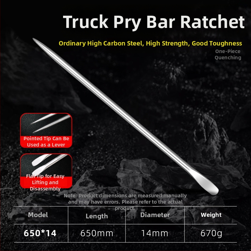 Járművekhez használt crowbar: kör és lapos vég, többfunkciós megerősítő eszköz