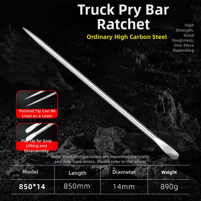 Járművekhez használt crowbar: kör és lapos vég, többfunkciós megerősítő eszköz