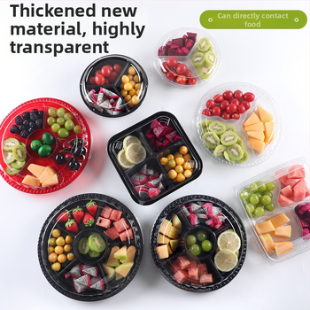 Διάφανο κουτί συσκευασίας φρούτων από PET, με καπάκι και διαχωριστικό σχεδιασμό