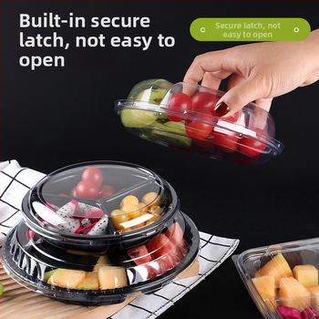 Διάφανο κουτί συσκευασίας φρούτων από PET, με καπάκι και διαχωριστικό σχεδιασμό