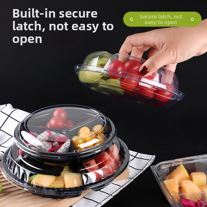 Διάφανο κουτί συσκευασίας φρούτων από PET, με καπάκι και διαχωριστικό σχεδιασμό