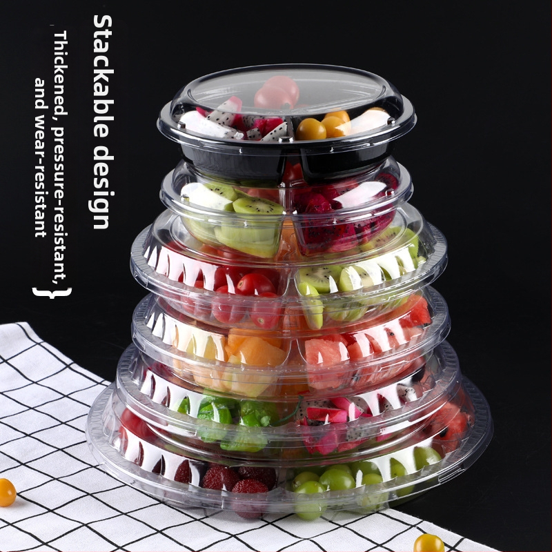 Διάφανο κουτί συσκευασίας φρούτων από PET, με καπάκι και διαχωριστικό σχεδιασμό