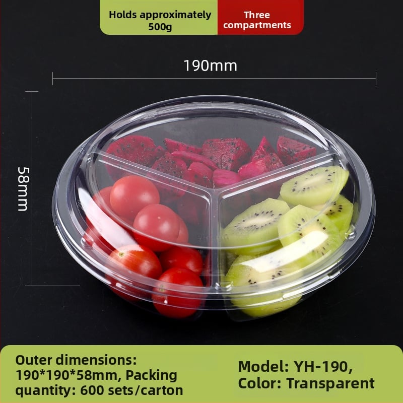 Διάφανο κουτί συσκευασίας φρούτων από PET, με καπάκι και διαχωριστικό σχεδιασμό