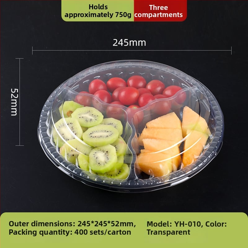 Διάφανο κουτί συσκευασίας φρούτων από PET, με καπάκι και διαχωριστικό σχεδιασμό