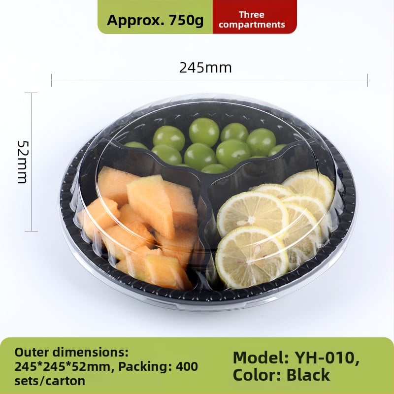 Διάφανο κουτί συσκευασίας φρούτων από PET, με καπάκι και διαχωριστικό σχεδιασμό