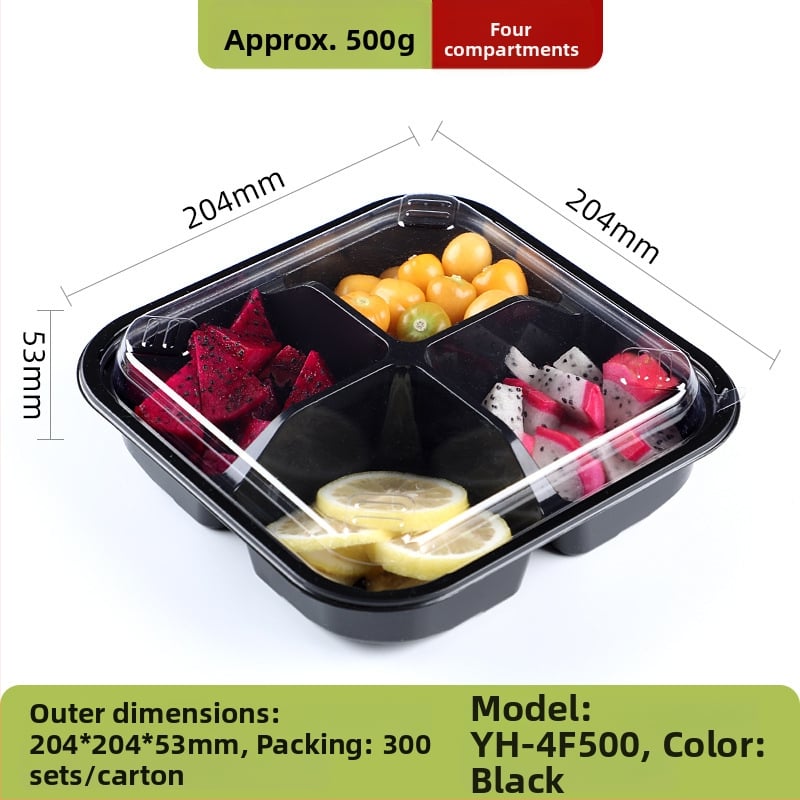 Διάφανο κουτί συσκευασίας φρούτων από PET, με καπάκι και διαχωριστικό σχεδιασμό