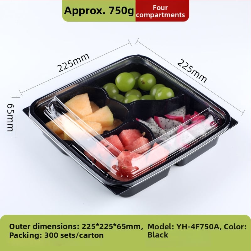 Διάφανο κουτί συσκευασίας φρούτων από PET, με καπάκι και διαχωριστικό σχεδιασμό