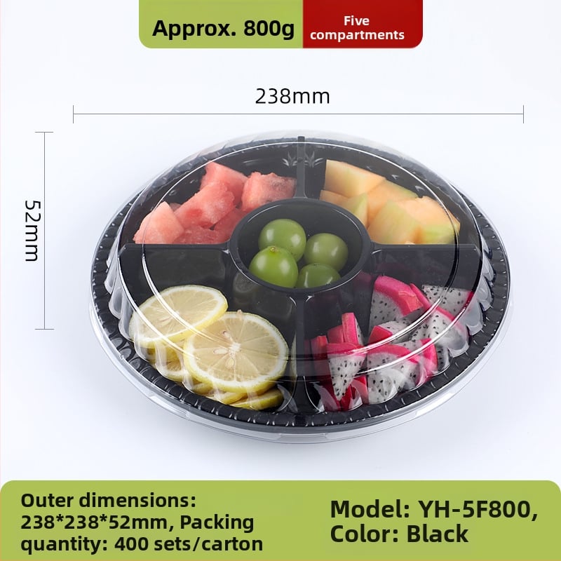 Διάφανο κουτί συσκευασίας φρούτων από PET, με καπάκι και διαχωριστικό σχεδιασμό