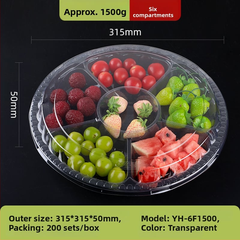 Διάφανο κουτί συσκευασίας φρούτων από PET, με καπάκι και διαχωριστικό σχεδιασμό