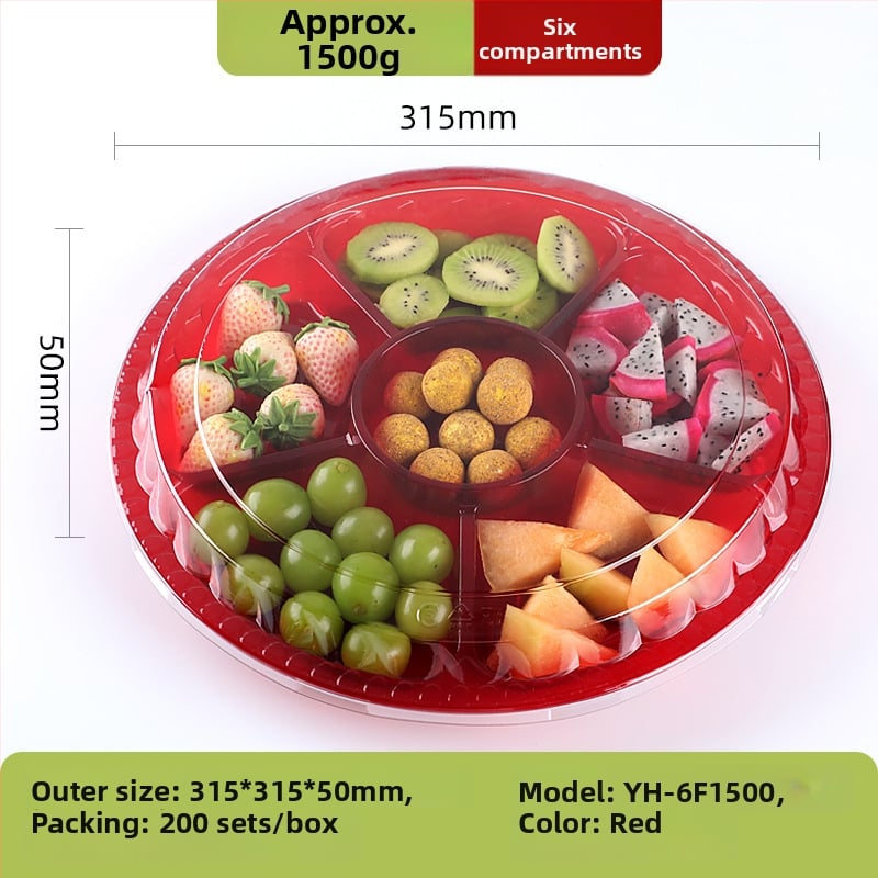 Διάφανο κουτί συσκευασίας φρούτων από PET, με καπάκι και διαχωριστικό σχεδιασμό