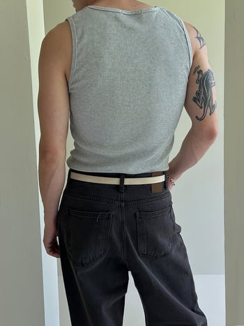 Спортен потник без ръкави, свободна кройка, едноцветен, 65% полиестер, патчворк дизайн