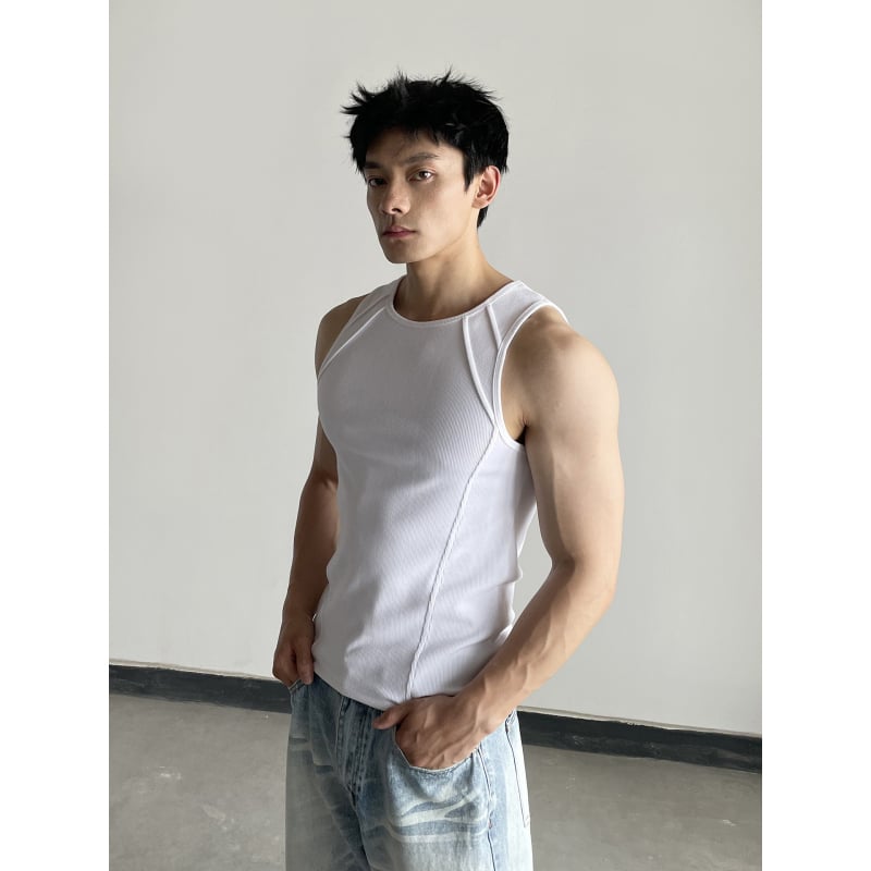 Спортен потник без ръкави, свободна кройка, едноцветен, 65% полиестер, патчворк дизайн