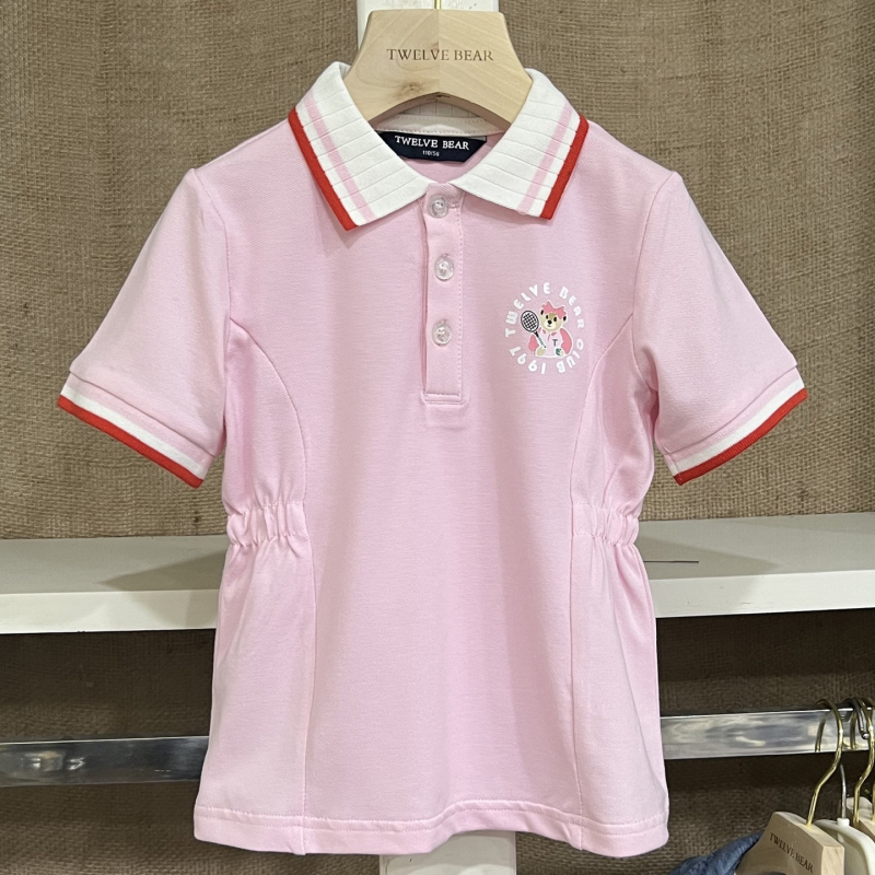 Dječja polo majica za djevojčice, kratkih rukava, 100% pamuk, korejski stil, za djecu 3–8 godina, ljeto
