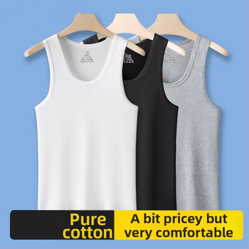 Ανδρικό γιλέκο από 100% βαμβάκι, στενό γραμμής, διαπνέον, στρογγυλή λαιμόκοψη, ύφασμα μεσαίου βάρους 161–180 g/m²