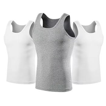 Ανδρικό γιλέκο από 100% βαμβάκι, στενό γραμμής, διαπνέον, στρογγυλή λαιμόκοψη, ύφασμα μεσαίου βάρους 161–180 g/m²