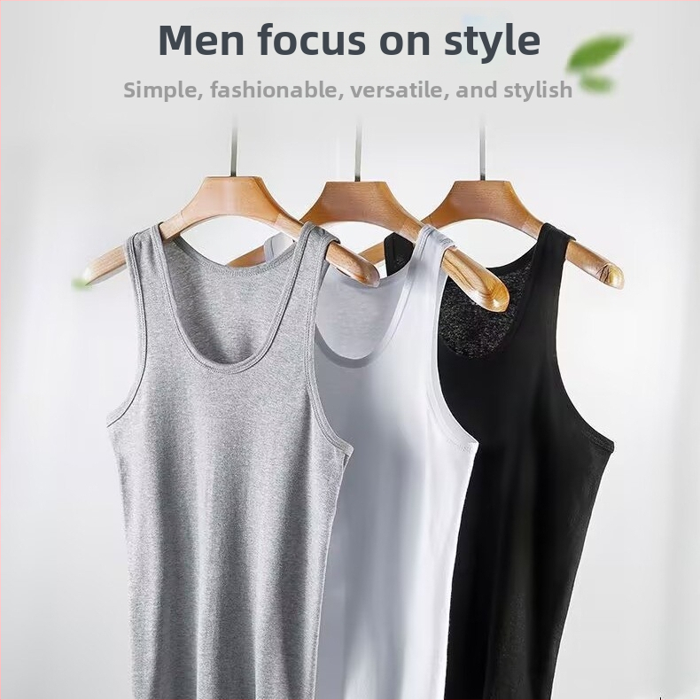 Ανδρικό γιλέκο από 100% βαμβάκι, στενό γραμμής, διαπνέον, στρογγυλή λαιμόκοψη, ύφασμα μεσαίου βάρους 161–180 g/m²