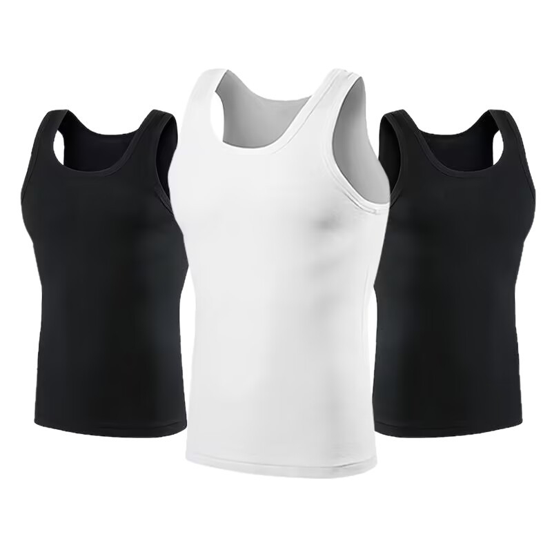 Ανδρικό γιλέκο από 100% βαμβάκι, στενό γραμμής, διαπνέον, στρογγυλή λαιμόκοψη, ύφασμα μεσαίου βάρους 161–180 g/m²