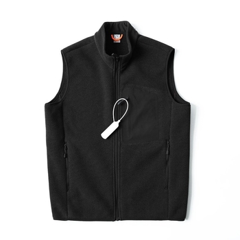 Ανδρικό γιλέκο φλίς χωρίς μανίκια με ψηλό γιακά, φερμουάρ μπροστά, παχυμένος φλίς, 100% πολυεστέρα