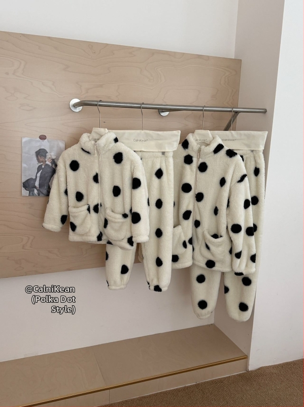 Obiteljski set pidžama za žene – zima, koralni fleece, debeli flanel