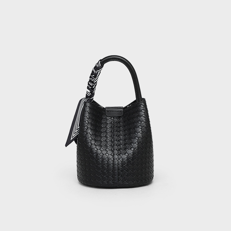 SEAMMER Bucket Bag, Prava koža, Ulični stil, Zip otvor, Jesen 2025
