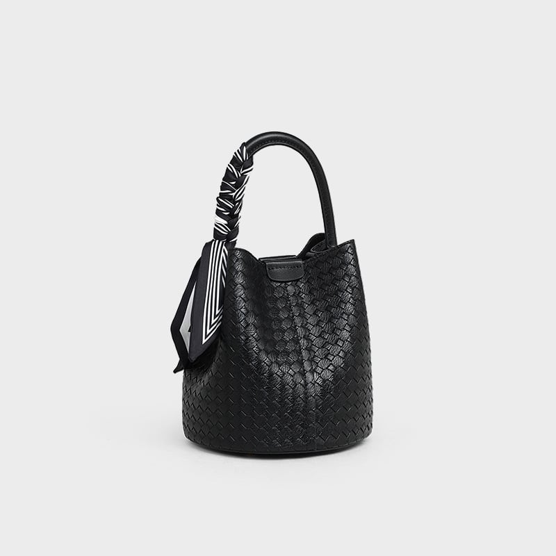 SEAMMER Bucket Bag, Prava koža, Ulični stil, Zip otvor, Jesen 2025
