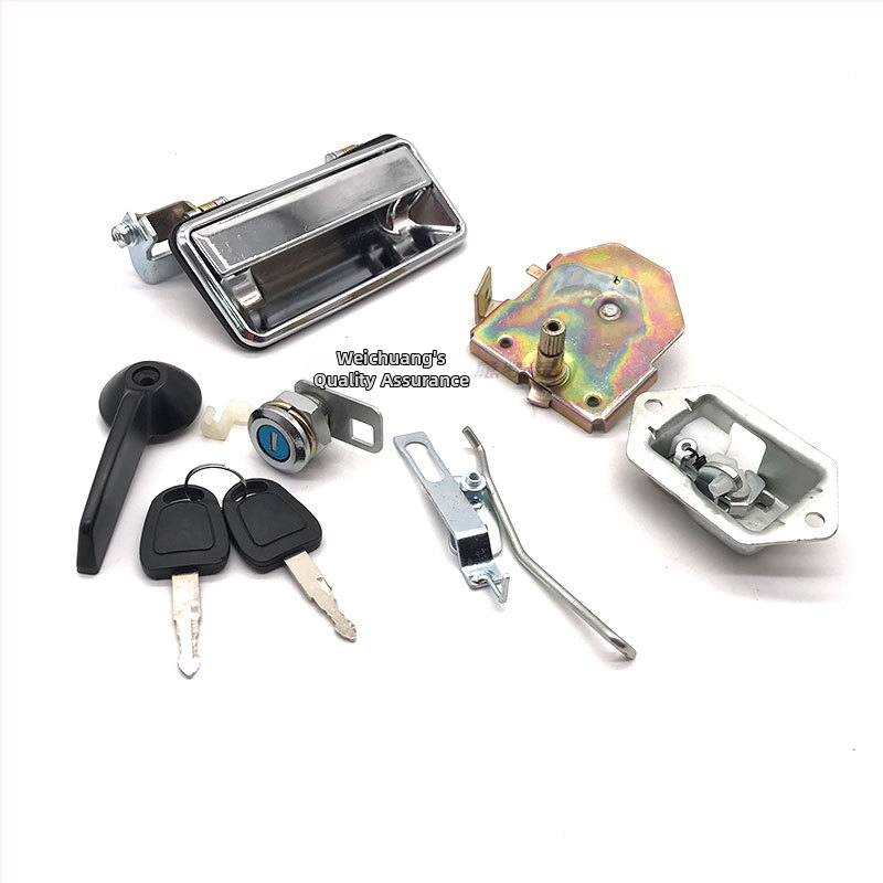 Wei Lianbo sada zámku kabíny bagra Doosan Daewoo 55/60/75 – rukoväť, zámkový blok a zámkový valec