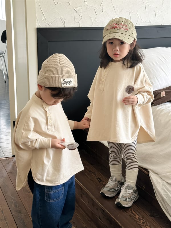 Dječja majica, korejskog stila, unisex, dugi rukav, 100% pamuk.