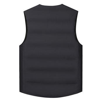 Muška puffer vest s V-izrezom, punilo bijelim patka perjem, vanjska tkanina 100% poliester, podstava poliester
