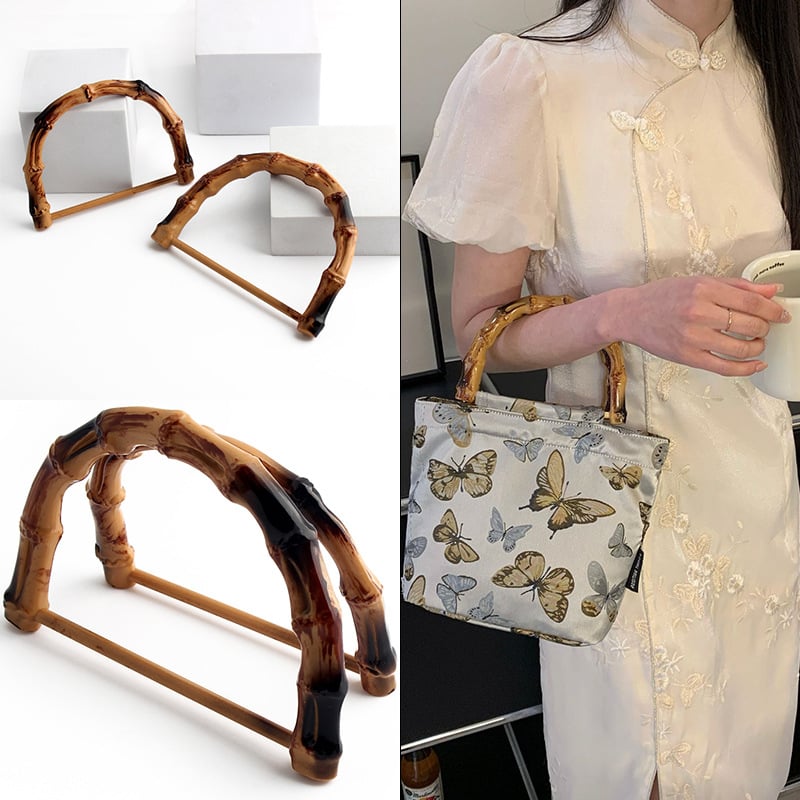 Mâner pentru geantă cu aspect bambus – plastic, model monocrom, primăvară 2025, stil național nou, marcă privată autorizată