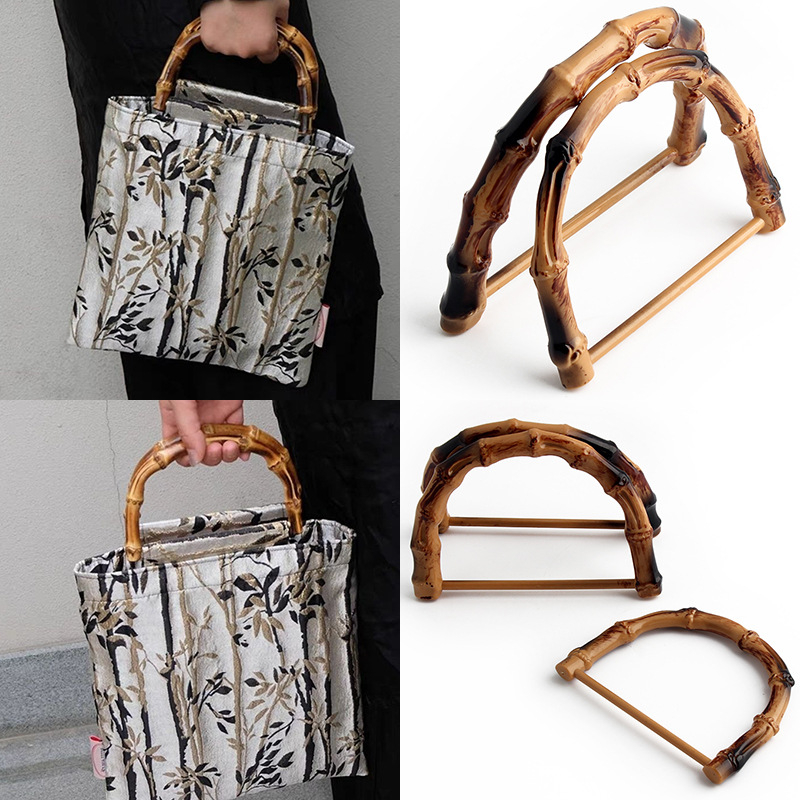 Mâner pentru geantă cu aspect bambus – plastic, model monocrom, primăvară 2025, stil național nou, marcă privată autorizată