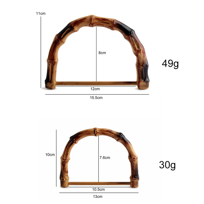 Mâner pentru geantă cu aspect bambus – plastic, model monocrom, primăvară 2025, stil național nou, marcă privată autorizată