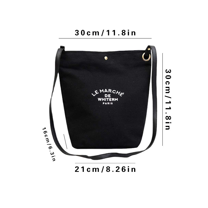 Ženska bucket torba od platna, gradski minimalistički stil, bucket tip, magnetsko zatvaranje