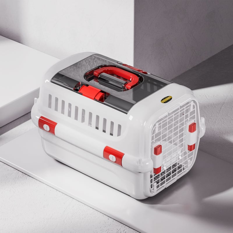 Котешки преносник за всички сезони, дишащ пластмасов корпус за домашни любимци (Капацитет 10; Пластмасова конструкция; Средна твърдост; 8 бр. в малка кутия; 6 бр. в голяма кутия)