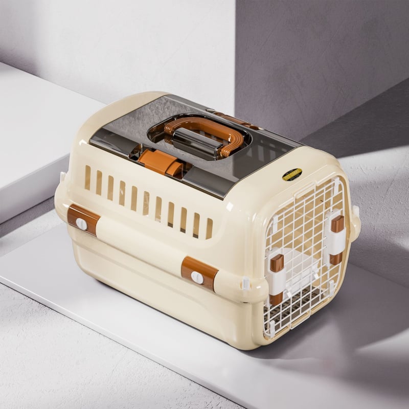 Котешки преносник за всички сезони, дишащ пластмасов корпус за домашни любимци (Капацитет 10; Пластмасова конструкция; Средна твърдост; 8 бр. в малка кутия; 6 бр. в голяма кутия)