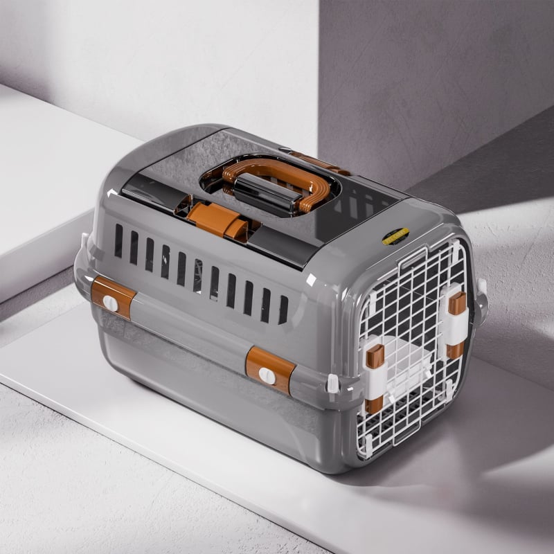 Котешки преносник за всички сезони, дишащ пластмасов корпус за домашни любимци (Капацитет 10; Пластмасова конструкция; Средна твърдост; 8 бр. в малка кутия; 6 бр. в голяма кутия)