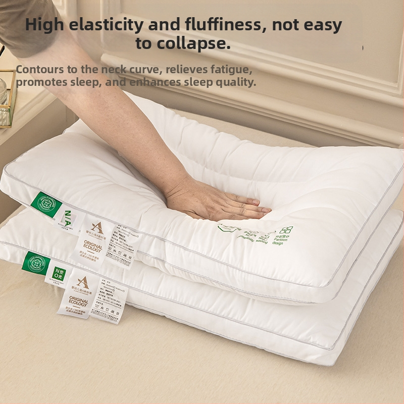 Obdĺžnikový vankúš pre deti s oporou krku, 100% Feather Velvet výplň, tkanina Class A bavlna-polyester, prateľný