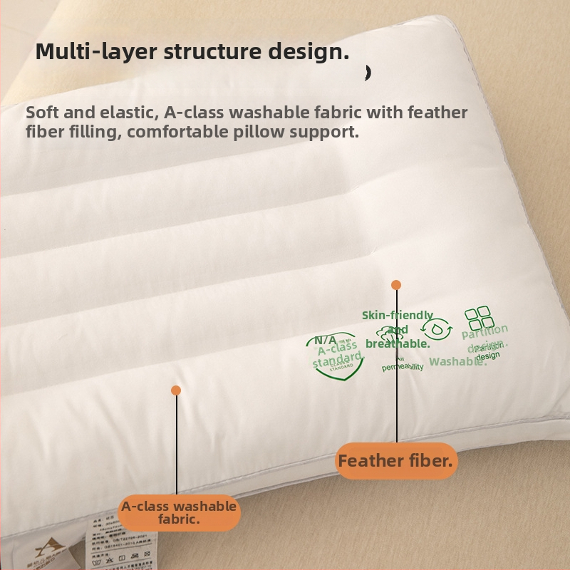 Obdĺžnikový vankúš pre deti s oporou krku, 100% Feather Velvet výplň, tkanina Class A bavlna-polyester, prateľný