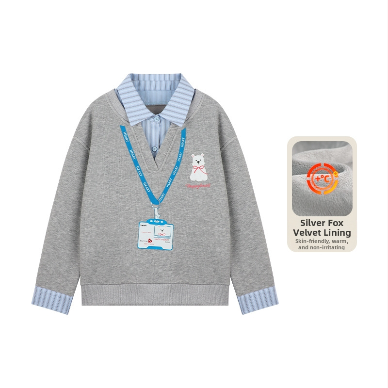 Amybaby dječji sweatshirt s printom medvjedića, zimsko izdanje 2025
