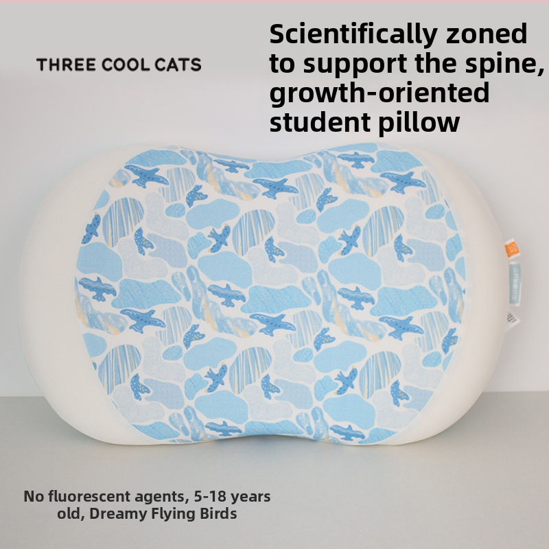 Three Cool Cats възглавница от паметна пяна в стил котешко коремче – правоъгълна, пълнител полиуретан, 0.5–1.0 кг, за спалня