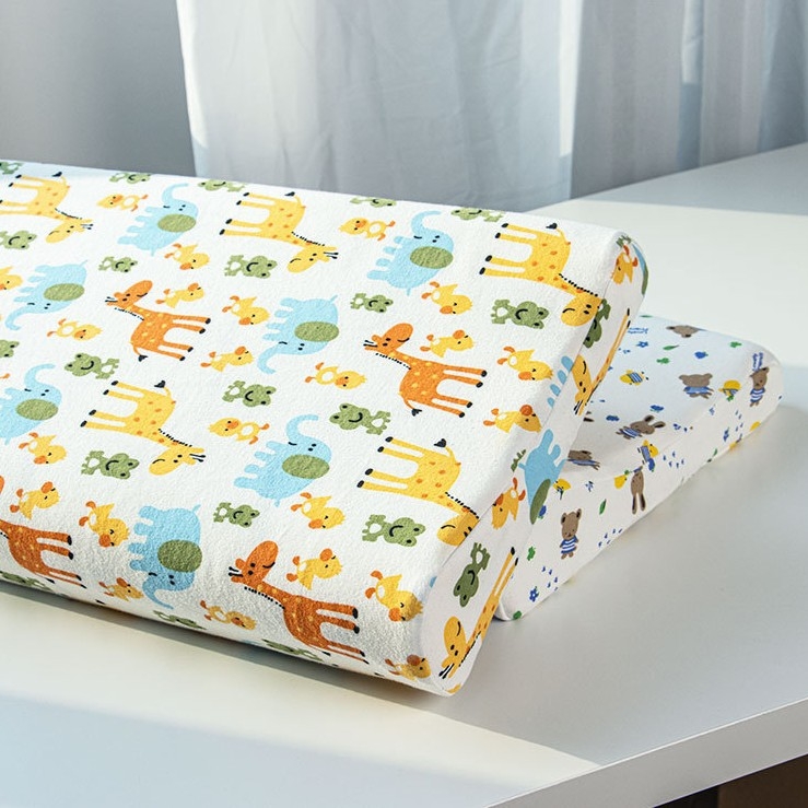 Детска възглавница от памет пяна, 100% памук, правоъгълна форма, мультяшен стил