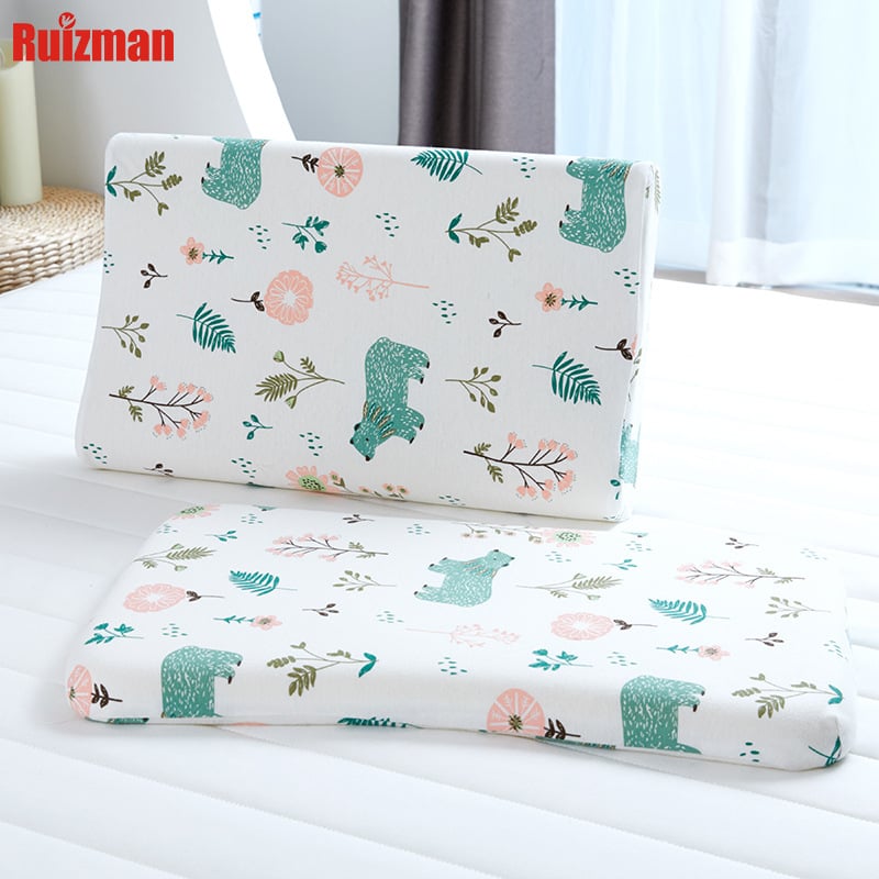 Детска възглавница от памет пяна, 100% памук, правоъгълна форма, мультяшен стил