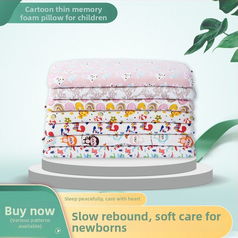 Тънка възглавница от паметна пяна за деца и бебета, правоъгълна форма, 1–2 кг, поддържаща шийния стълб